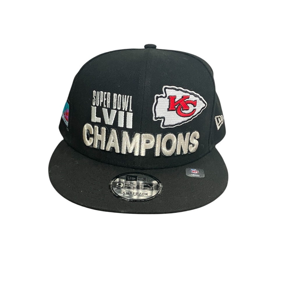 New Era Black and Red Super Bowl LVII Champions Cap Kansas City Chiefs